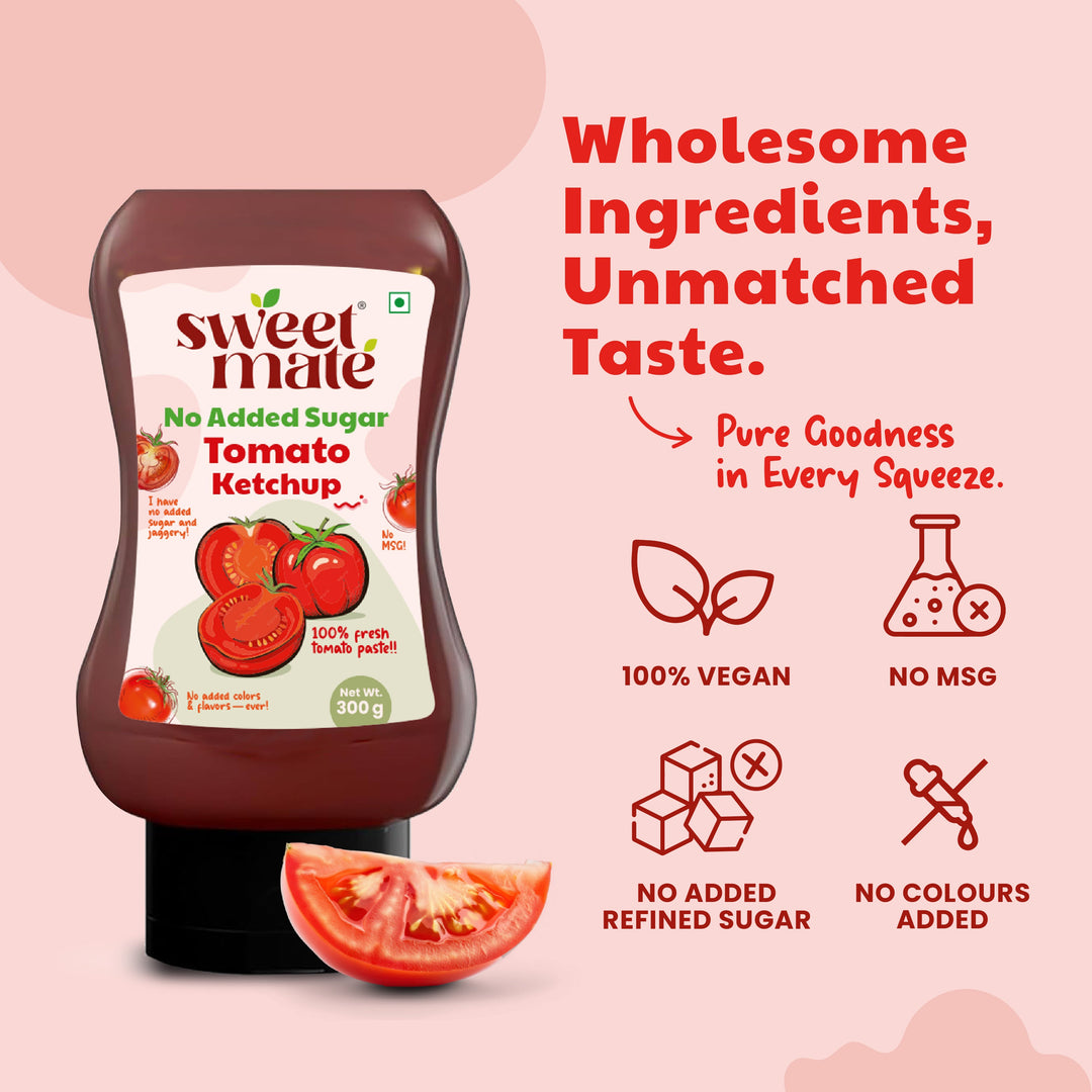 Sweetmate Tomato Ketchup | No Added Sugar & Jaggery | 300g