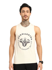Men’s Bamboo Gym Vest – Soft, Breathable Workout Tank in Cream