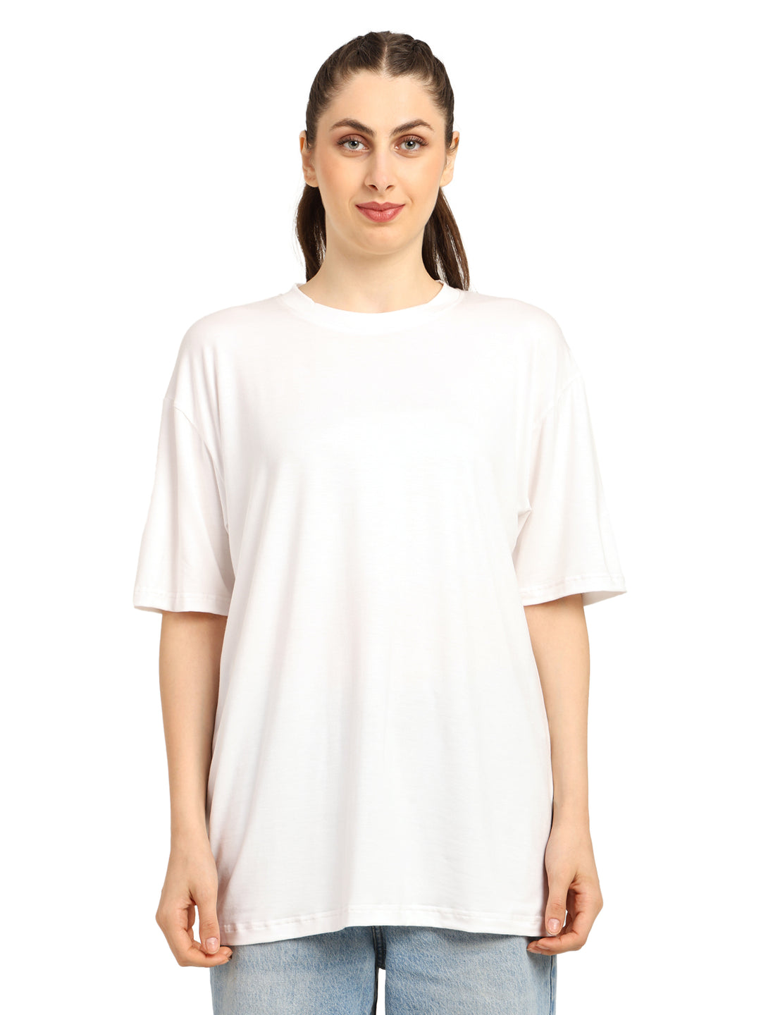 Bamboology Trends Women White Oversized Bamboo T-Shirt – Soft, Breathable & Sustainable