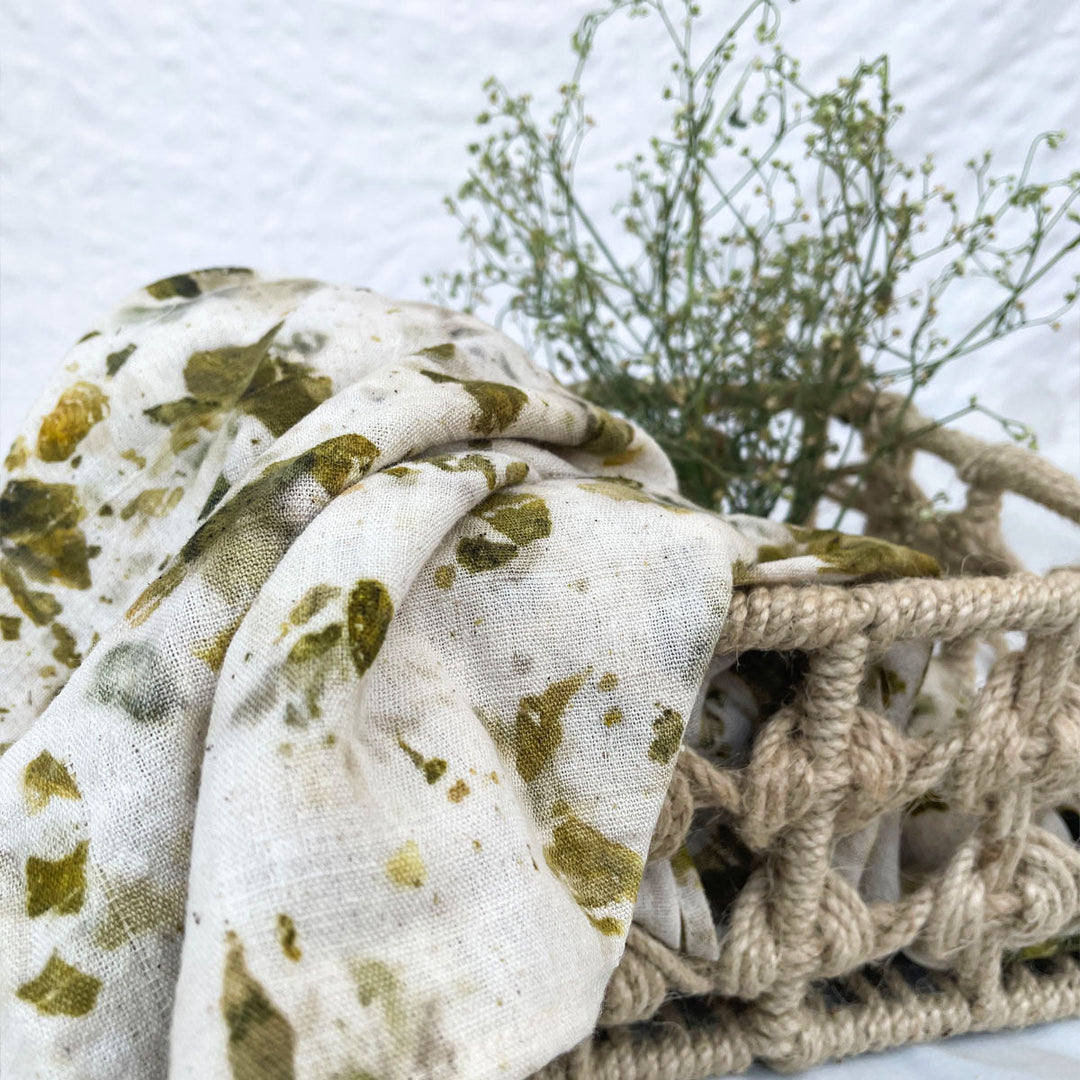 Ecoshi Kala Cotton Stole | Off White & Green