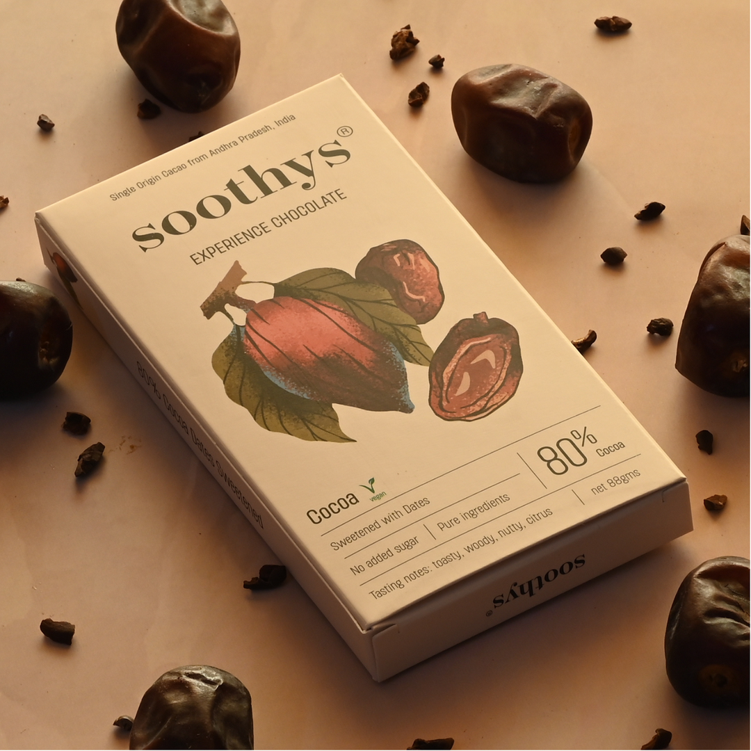 Soothys 80% Dark Vegan Chocolate Bar | Date Sweetened | 88 g