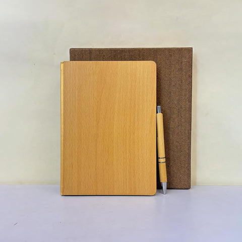 MiRa Gifting Solutions 2 in 1 Wooden Diary and Pen Gift Set