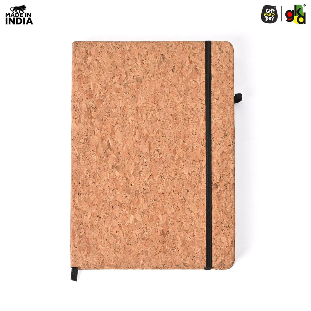 Gift Kya De Eco-Friendly Cork Diary with Pen Holder | 190 Pages | Motivational Quote & Personalized Name Option