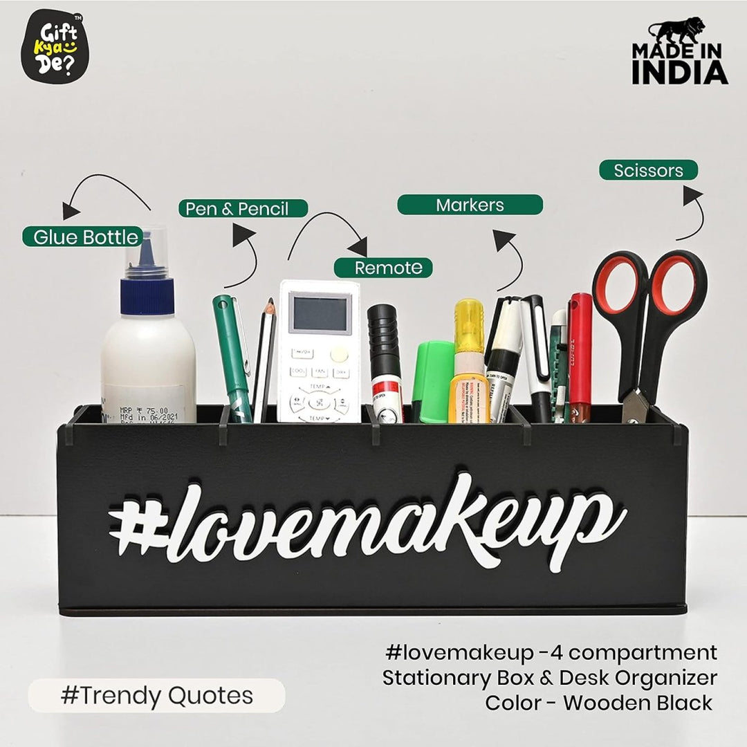 Gift Kya De Makeup Box Organizer For Girls | 4 Compartment Makeup Storage Box | Unique Gifts For Girls | Cosmetic Organizer