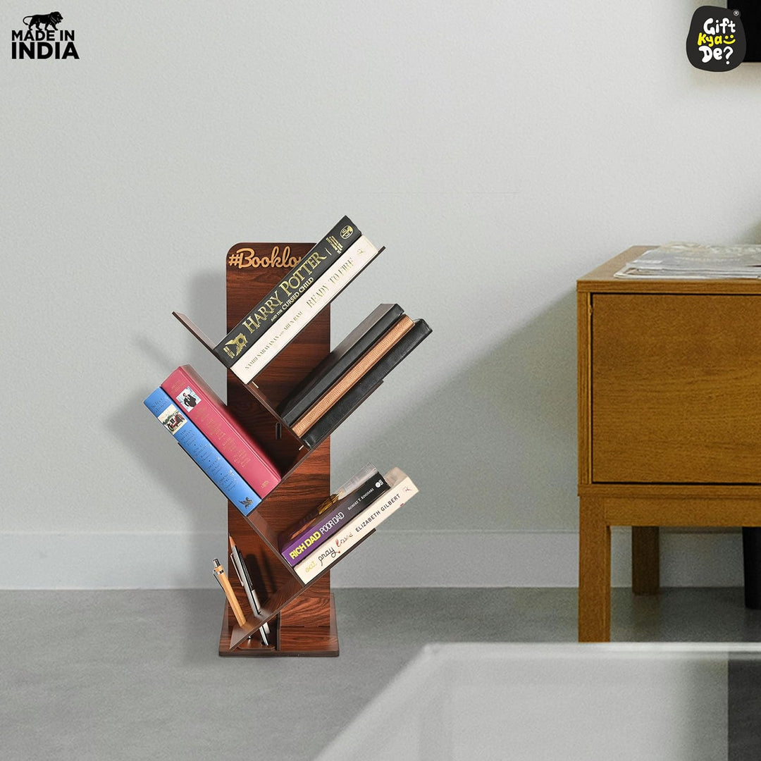 Gift Kya De Wooden Bookcase For Home & Office | Space Saving Book Rack | Freestanding Books Holder (DIY)