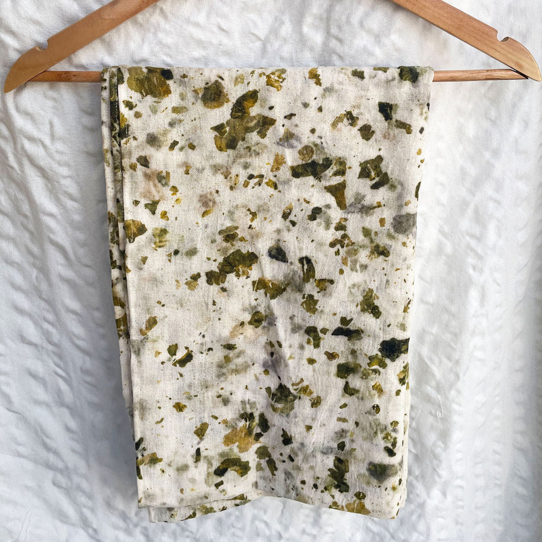 Ecoshi Kala Cotton Stole | Off White & Green