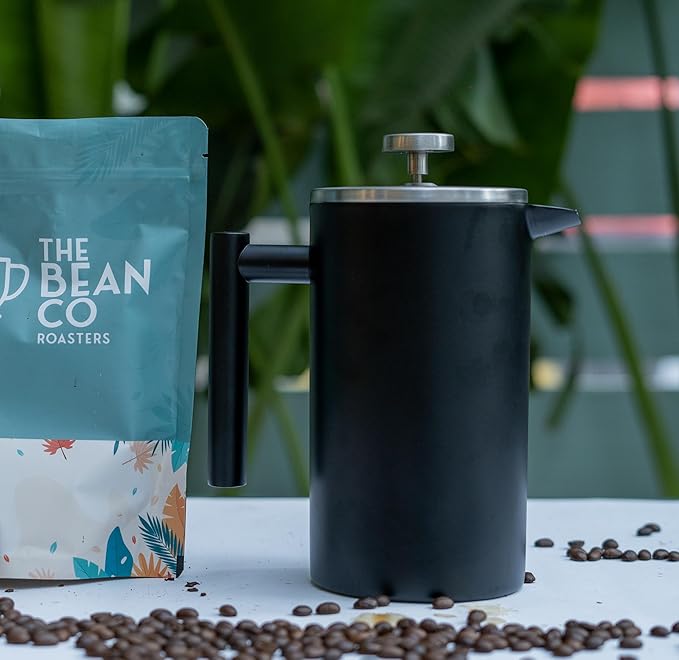 The Bean Co Roasters French Press Coffee Maker| 1000 ML | Double Walled 304 Stainless Steel | Superior Filtration | Dishwasher Safe