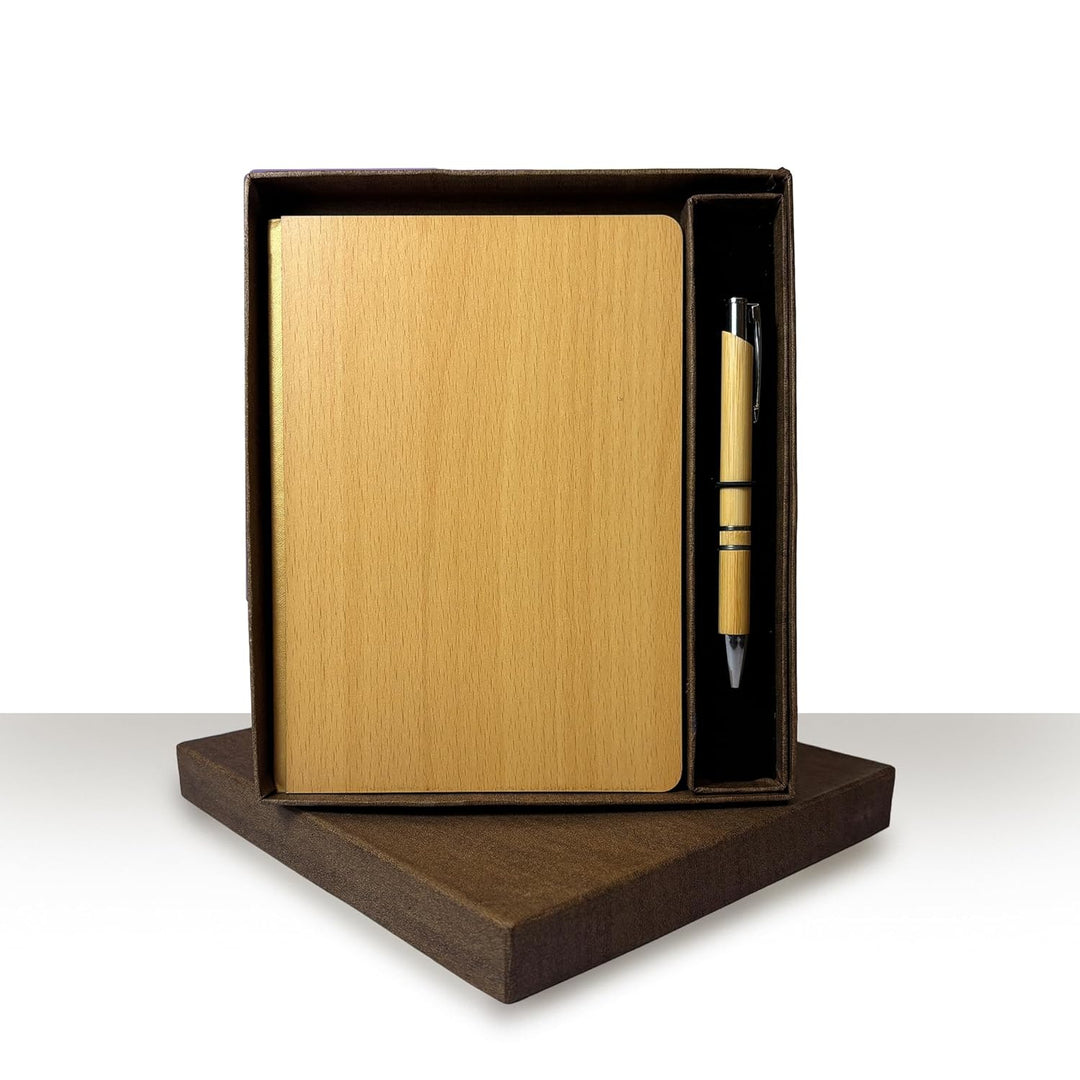 MiRa Gifting Solutions 2 in 1 Wooden Diary and Pen Gift Set