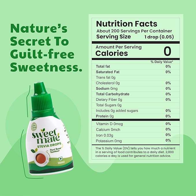 Sweetmate Stevia Drops 400 Drops Per Pack Plant Based Sweetener