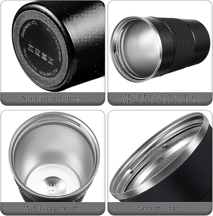 The Bean Co Roasters Coffee Travel Mug | 380 ML | Double Walled Stainless Steel Vacuum Insulated (White)