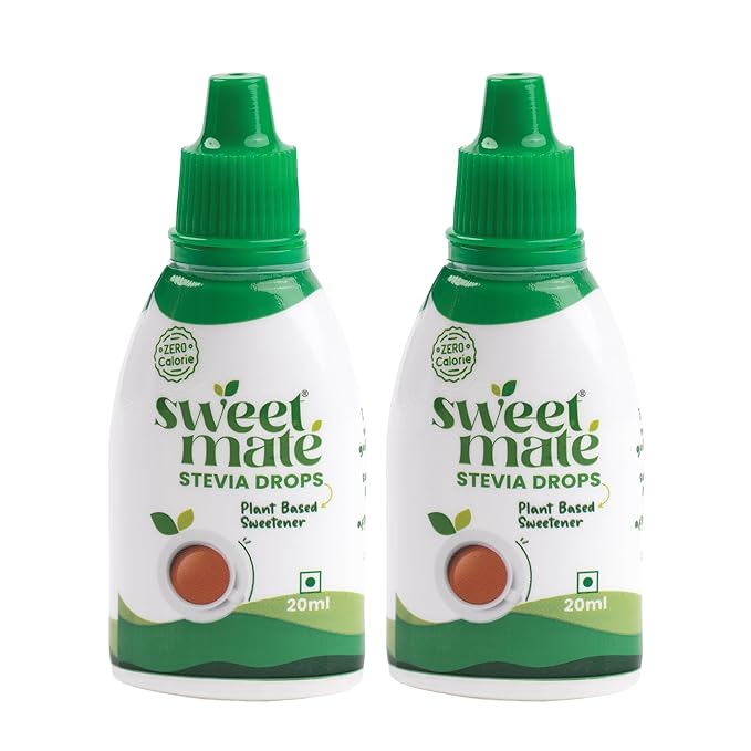 Sweetmate Stevia Drops | Plant-Based Sweetener | 20 ml x 2, 400 Drops