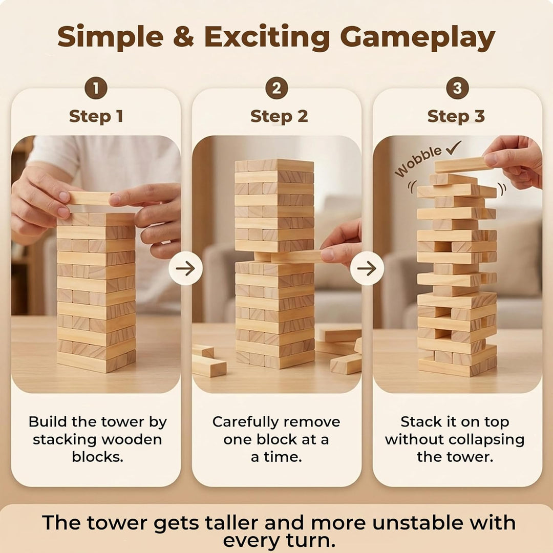 Wudly Wooden Classic Stacking Tower