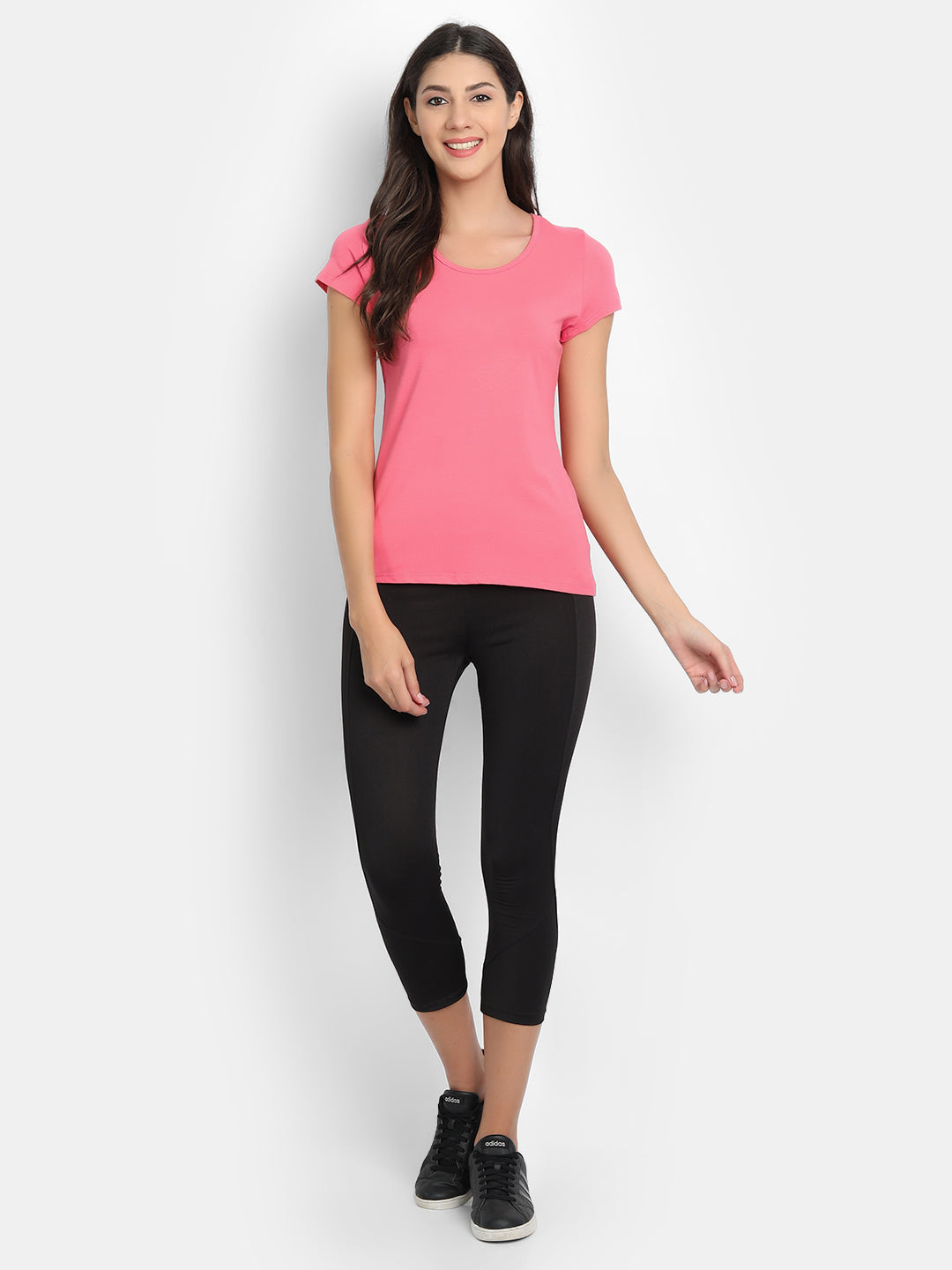 Women’s Bamboo Fabric Slim Fit H/S T-Shirt | Soft & Breathable | Pink