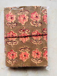 Handcrafted Fabric Diary | 18 × 13 cm | Peekaboo | Softbound with Strings