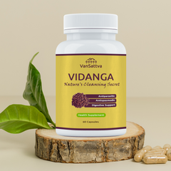 Vansattva Vidanga Capsules – Natural Digestive Cleanse & Gut Health Support | Herbal Anthelmintic | 100% Pure Ayurvedic Supplement | 60 Capsules