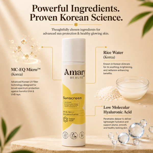 Amary Beaute Dermat Tested Sunscreen SPF 50 PA++++ | No White Cast