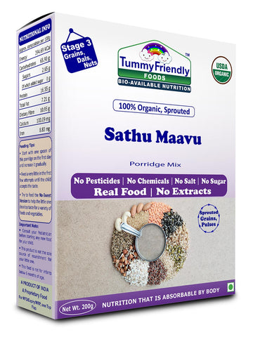 TummyFriendly Foods Organic Sprouted Porridge Mix | Sathu Maavu | No Additives |