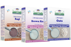 TummyFriendly Foods Organic Sprouted Porridge Mixes Combo | Ragi, Brown Rice, Oats | No Additives | 200g each (Pack of 3)