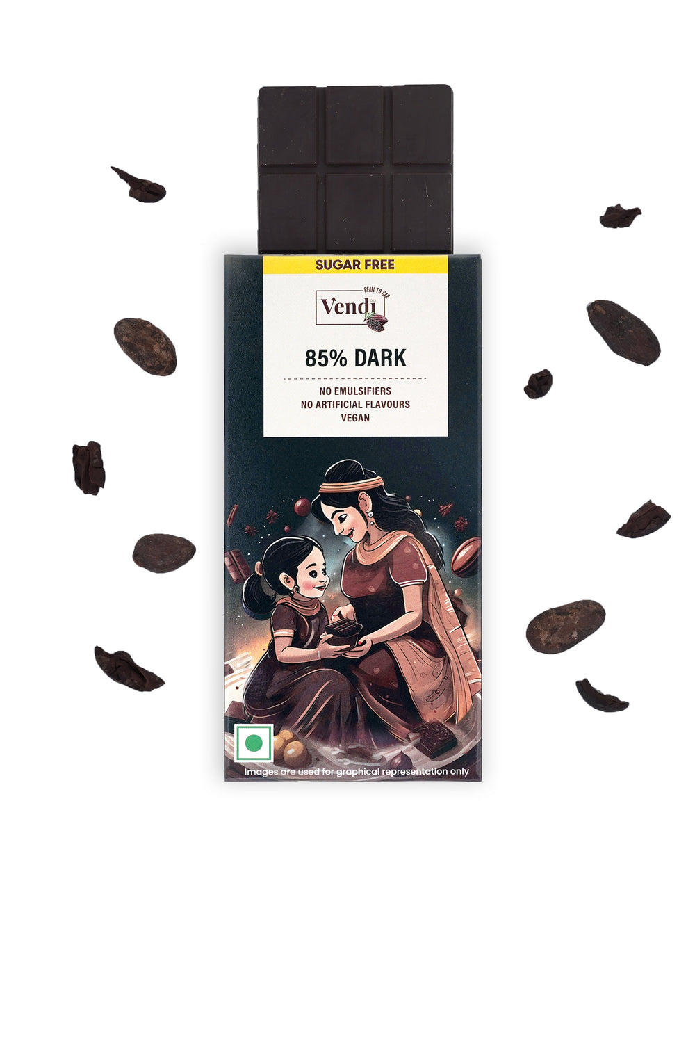 Vendi 85% DARK - No Added Sugar Vegan Chocolate
