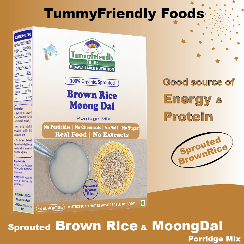 TummyFriendly Foods Organic Sprouted Porridge Mixes Combo | Multigrains, Multimillet, Vegetables | 200g each (Pack of 3)