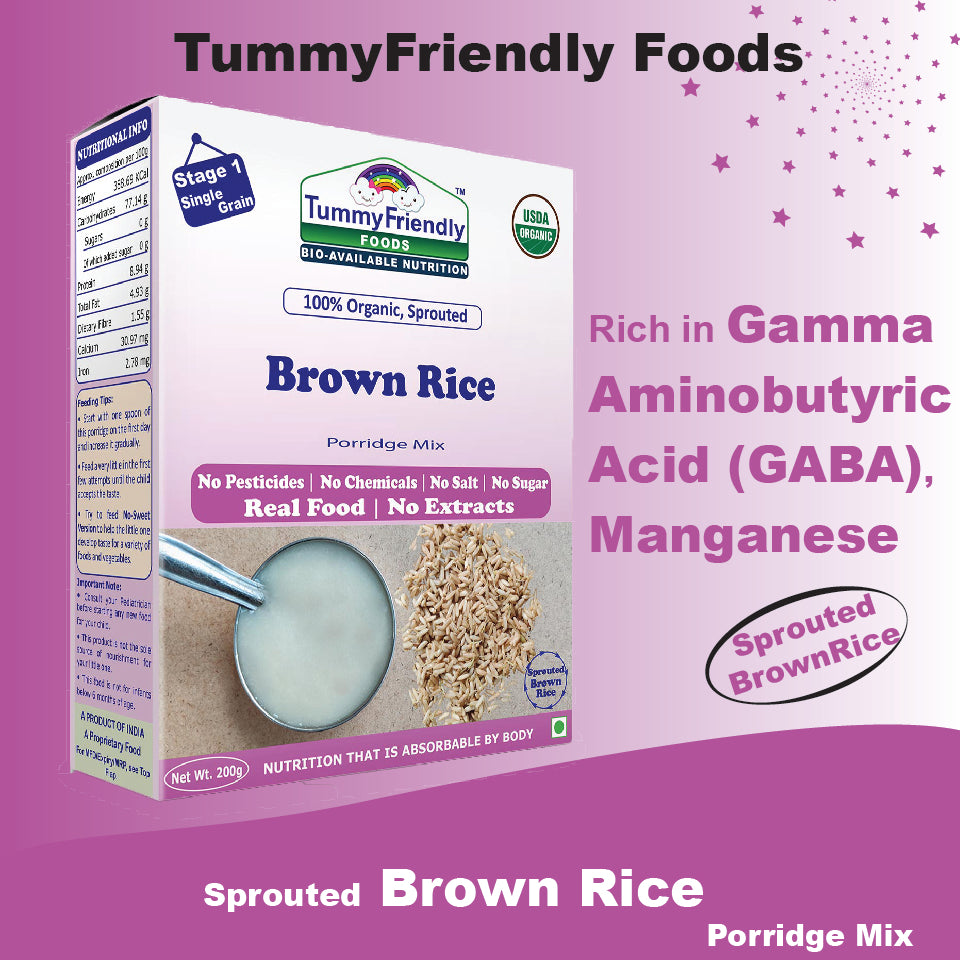 TummyFriendly Foods Organic Sprouted Porridge Mixes Combo | Ragi, Brown Rice, Oats | No Additives | 200g each (Pack of 3)