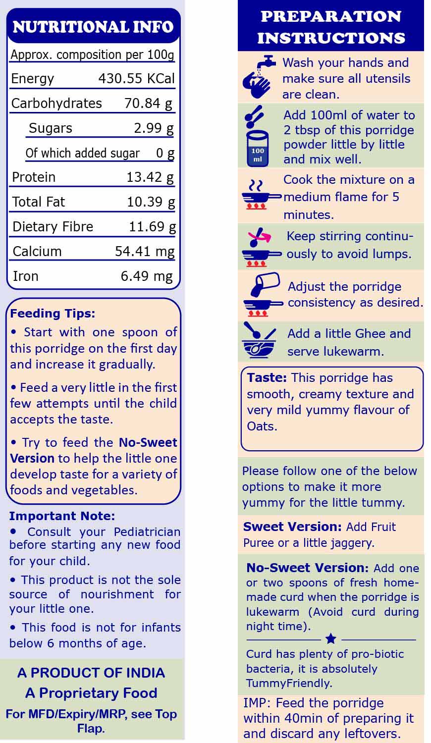 TummyFriendly Foods Organic Oats Beetroot Porridge Mix | For Kids and Adults