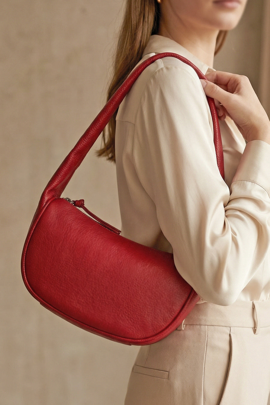 Cushy Vegan Leather Shoulder Bag