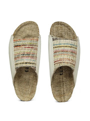 Mist Natural Multi Wide Strap Slide Sandals