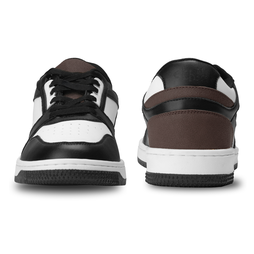 Comic Brown Mesh-Detailed Lace-Up Sneakers