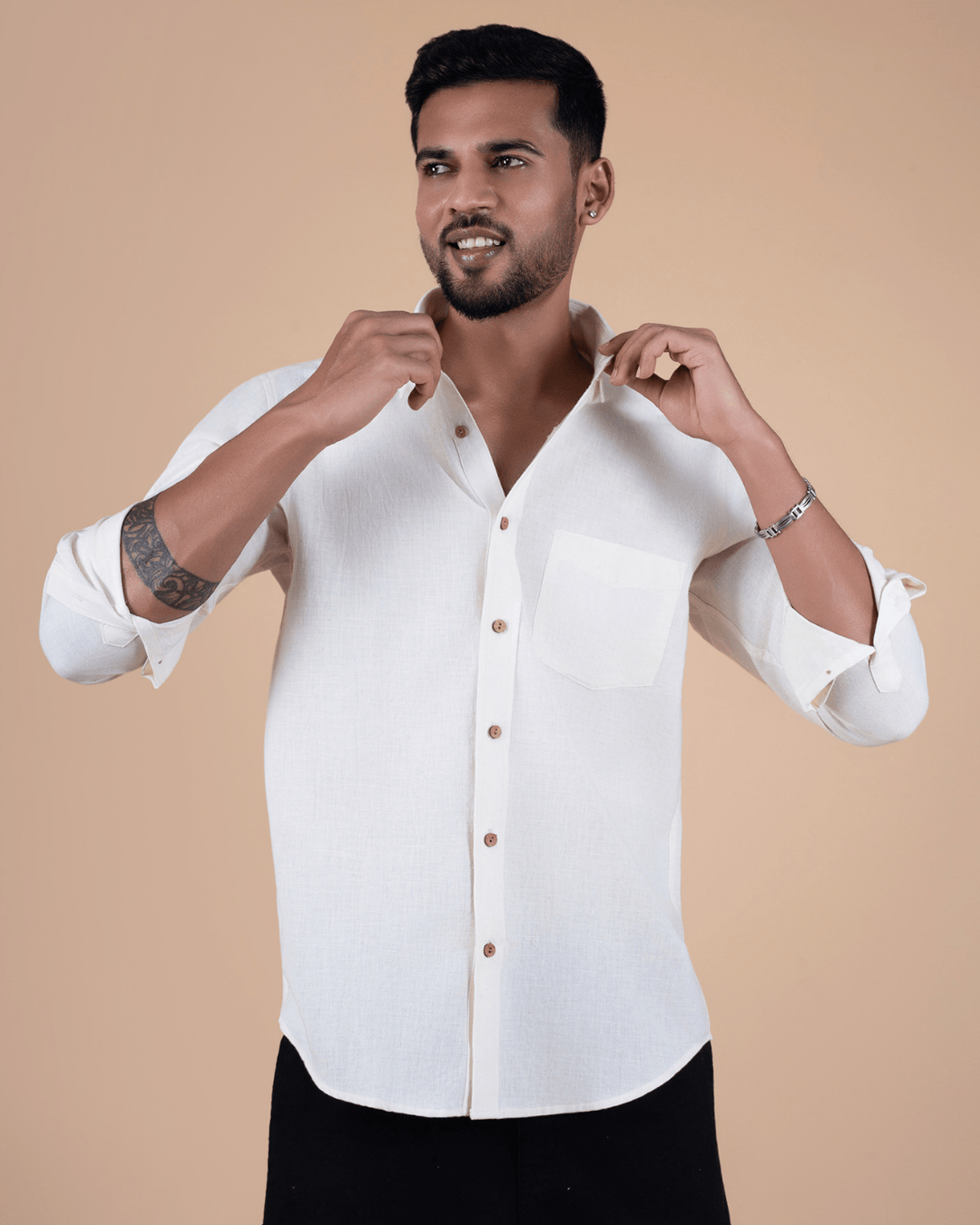 Natural Raw Full Sleeve Shirt image