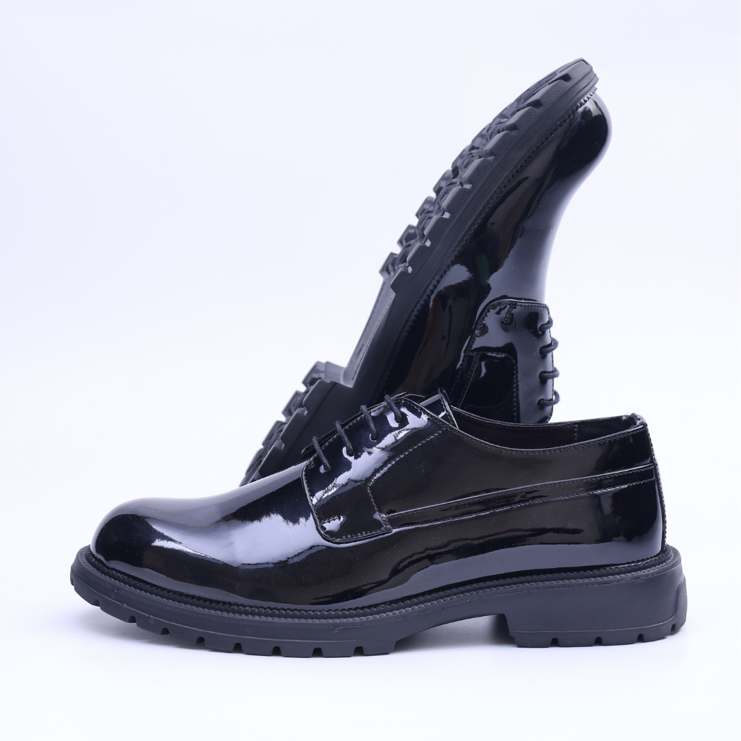 Monkstory Atelier 1990 Patent Derby Lace-Ups - Black