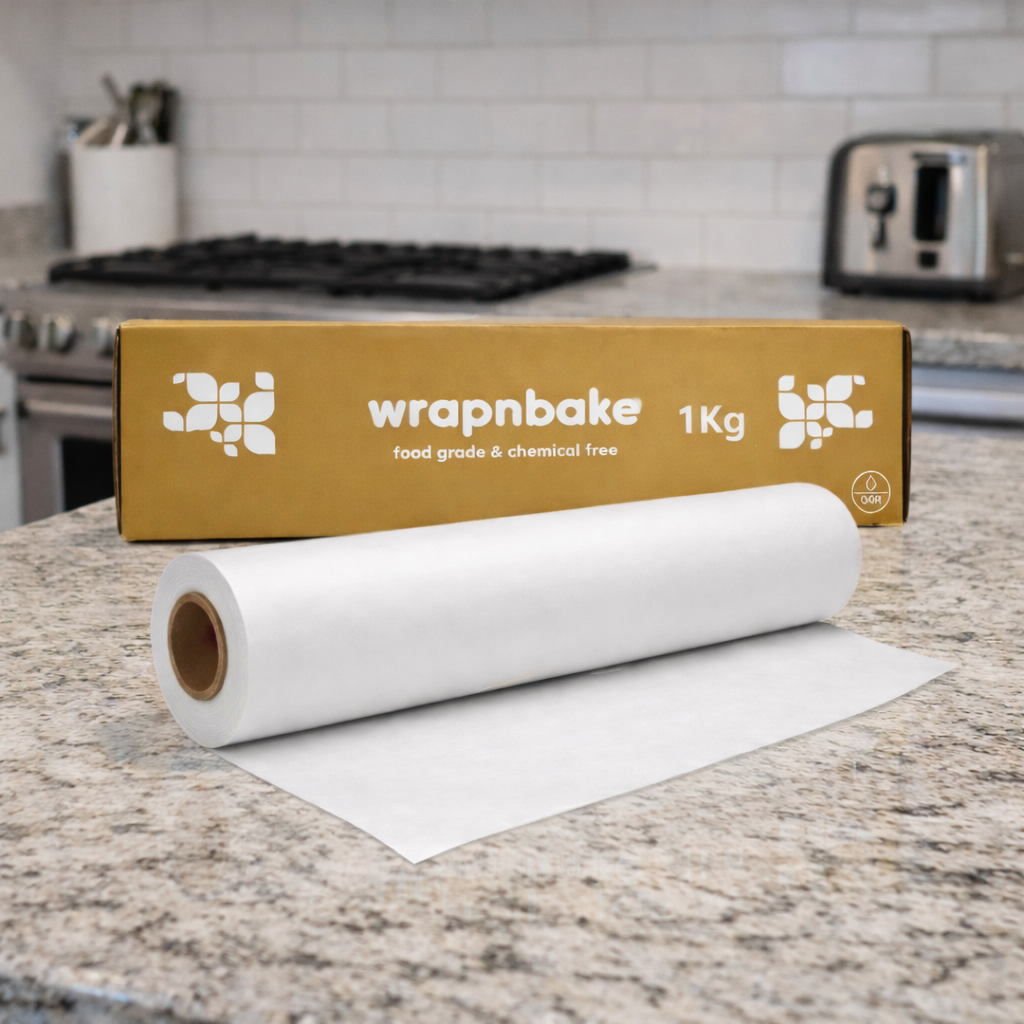 Imvelo OGR Wrapping n Baking Paper Roll 1 Kg - Non Stick, Oil Proof Butter Paper Roll, Food Safe, Chemical Free Parchment Paper for Air Fryer, Oven, Microwave & Baking Cake, Baking Essentials - 1 Roll