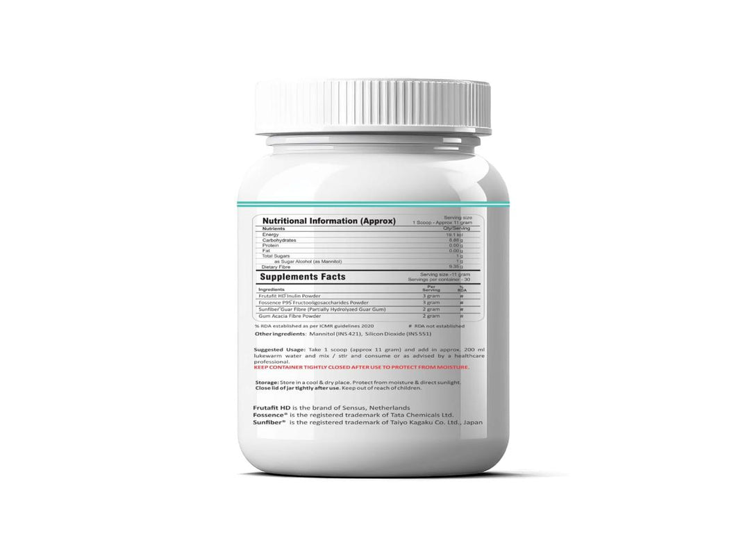 FM Nutrition Opti-Fibre Powder I Comprehensive fibre support I Inulin + Sunfiber + Acacia I Postbiotics I Veg I 330gm