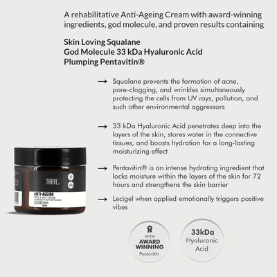 ThriveCo Perfect Anti-Ageing Skincare Regimen: 5Kda Hyaluronic Acid Super Serum + Anti-Ageing Cream