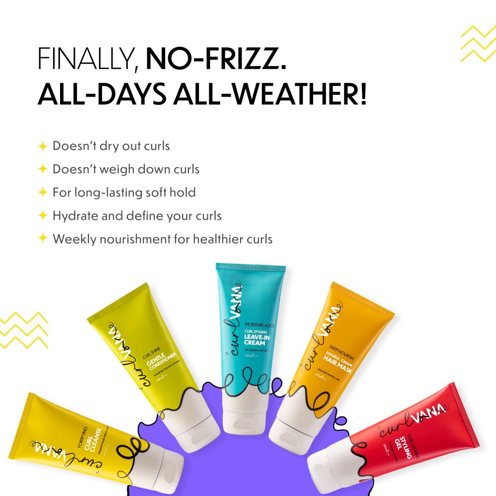 Curlvana ultimate curl kit - shampoo, conditioner, leave-in cream, styling gel and hair mask for curly hair. Your zero-frizz all-weather curlfriend.