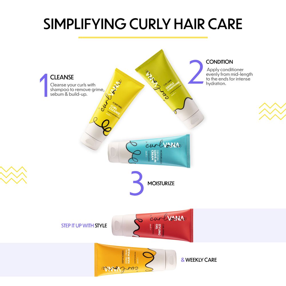 Curlvana ultimate curl kit - shampoo, conditioner, leave-in cream, styling gel and hair mask for curly hair. Your zero-frizz all-weather curlfriend.