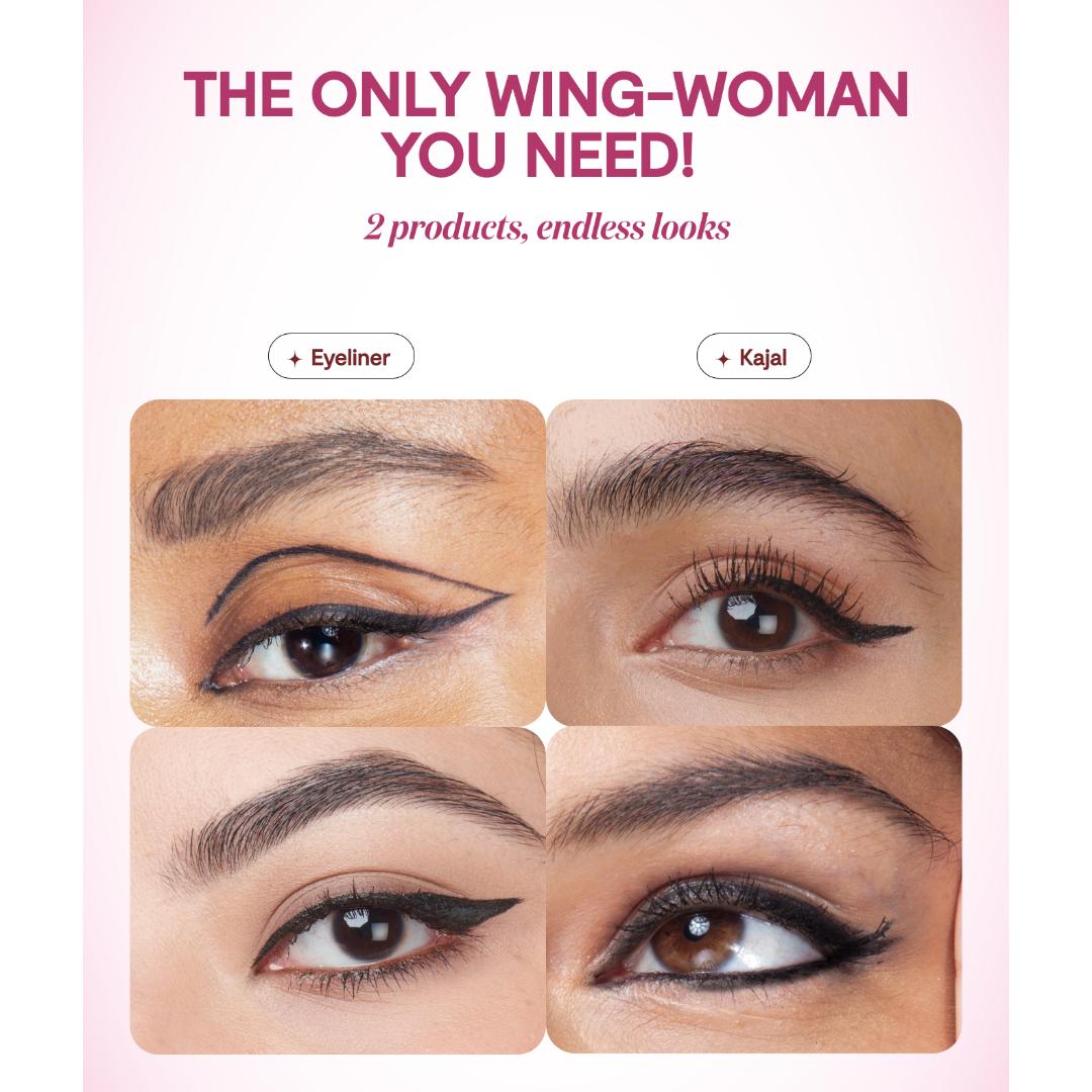 Gush Beauty Eye Like Options 2 in 1 Felt Tip Black Eyeliner and Creamy Kohl Pencil 0.65g