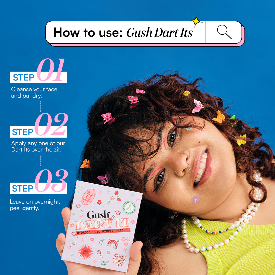 Gush Beauty Dart It Hydrocolloid Pimple Patches for Healing Acne, Zits and Blemishes - 24 patches