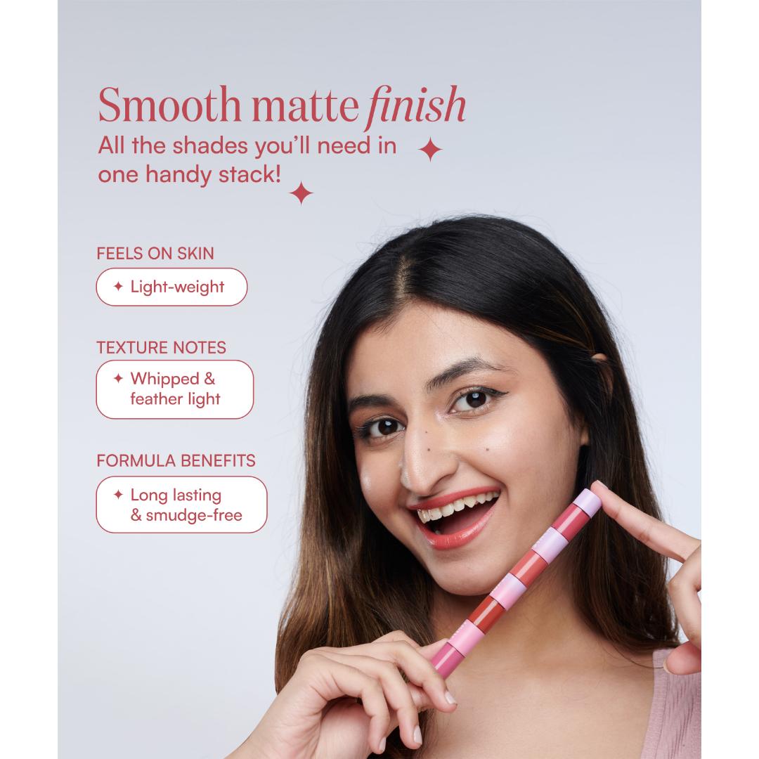 Gush Beauty Super Stack Conditioning and Pigmented 4 in 1 Liquid Lipstick Stack- 8.4 g