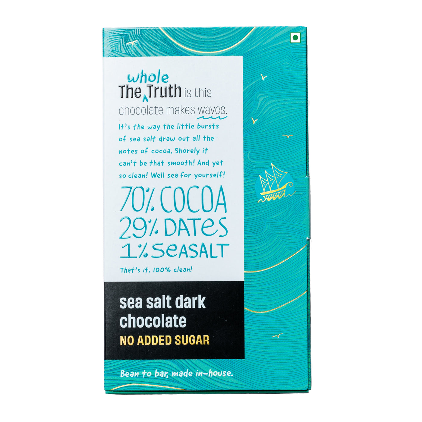 Sea Salt Dark Chocolate | No Added Sugar | Pack of 2 (80g each)