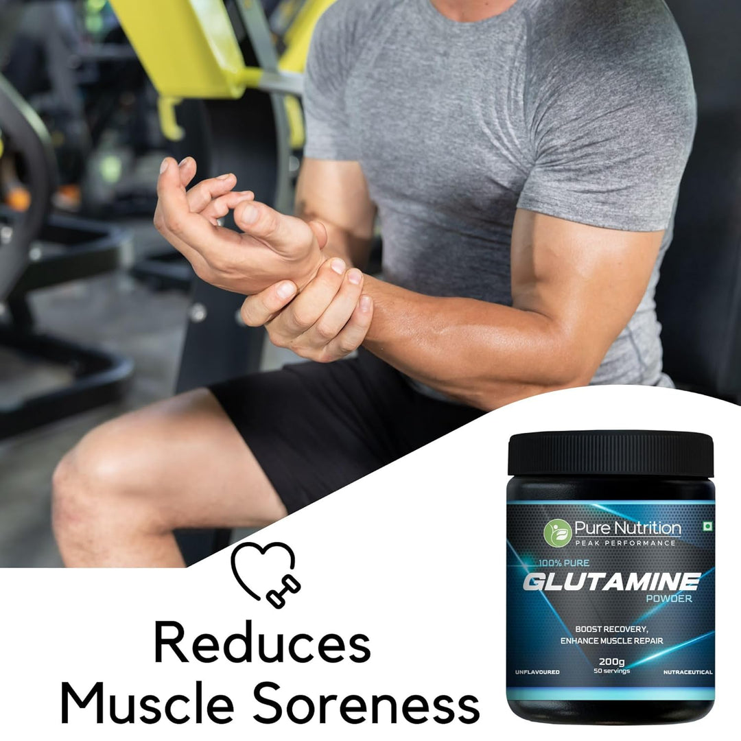 Pure L-Glutamine Powder 200g | Unflavoured Recovery & Workout Nutrition Supplement