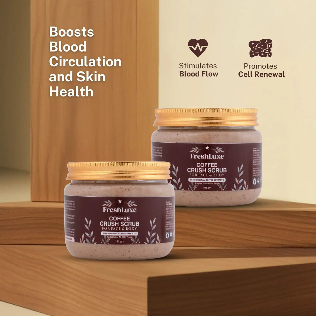 FreshLuxe Coffee Crush Body & Face Scrub | Exfoliation & De-Tan | Enriched with Walnut Powder | Unisex