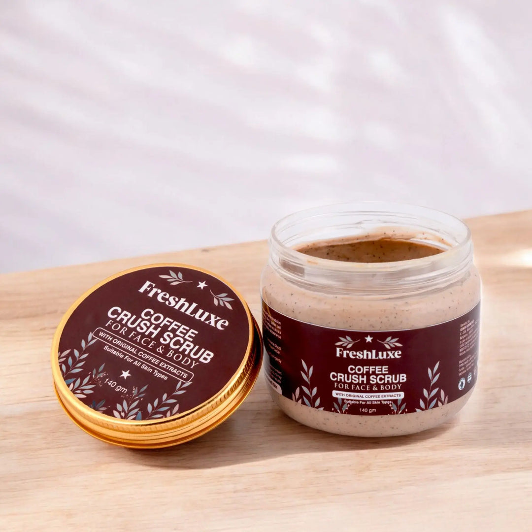 FreshLuxe Coffee Crush Body & Face Scrub | Exfoliation & De-Tan | Enriched with Walnut Powder | Unisex