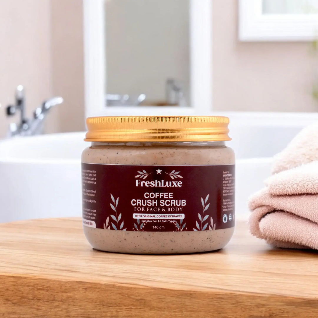 FreshLuxe Coffee Crush Body & Face Scrub | Exfoliation & De-Tan | Enriched with Walnut Powder | Unisex