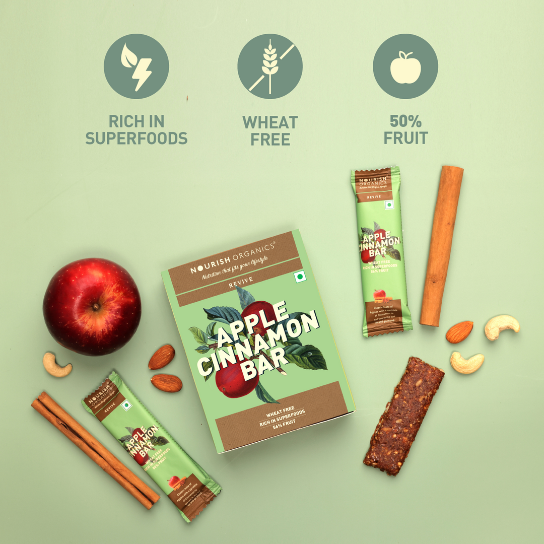 Nourish Organics Apple Cinnamon Bar, 30g (Pack of 6)