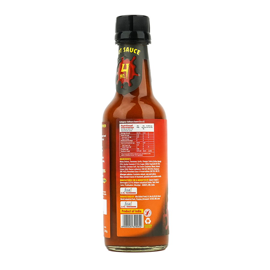 Kaatil Hot Sauce No. 4 | Medium Heat Premium Indian Chilli Sauce | For Everyday Use | Vegan (200gms)