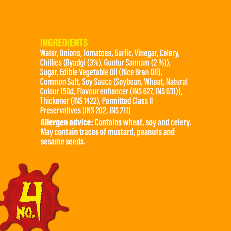 Kaatil Hot Sauce No. 4 | Medium Heat Premium Indian Chilli Sauce | For Everyday Use | Vegan (200gms)