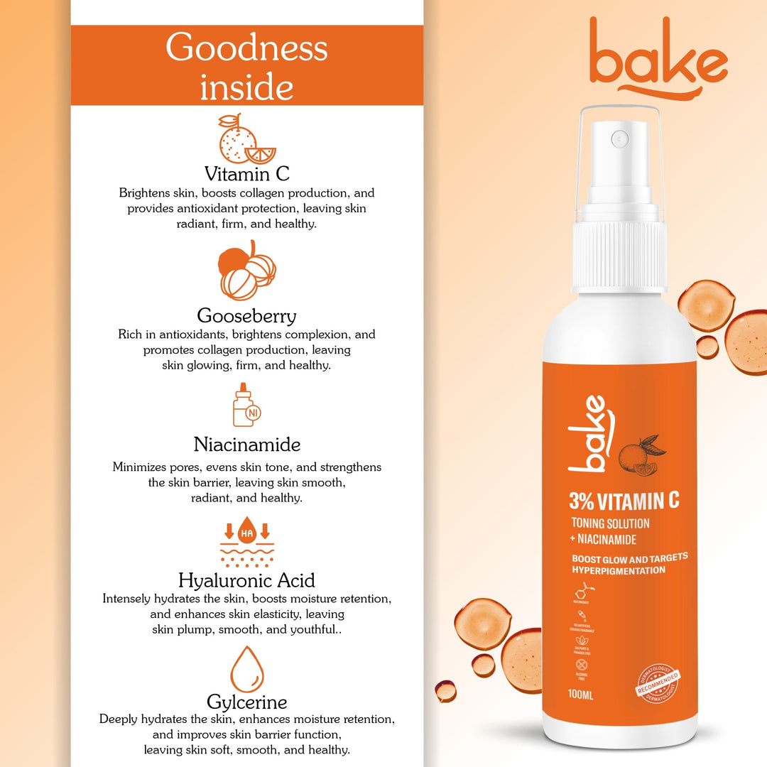 3% Vitamin C Toner with Niacinamide ForDark Spots & Circles & Skin Brightening