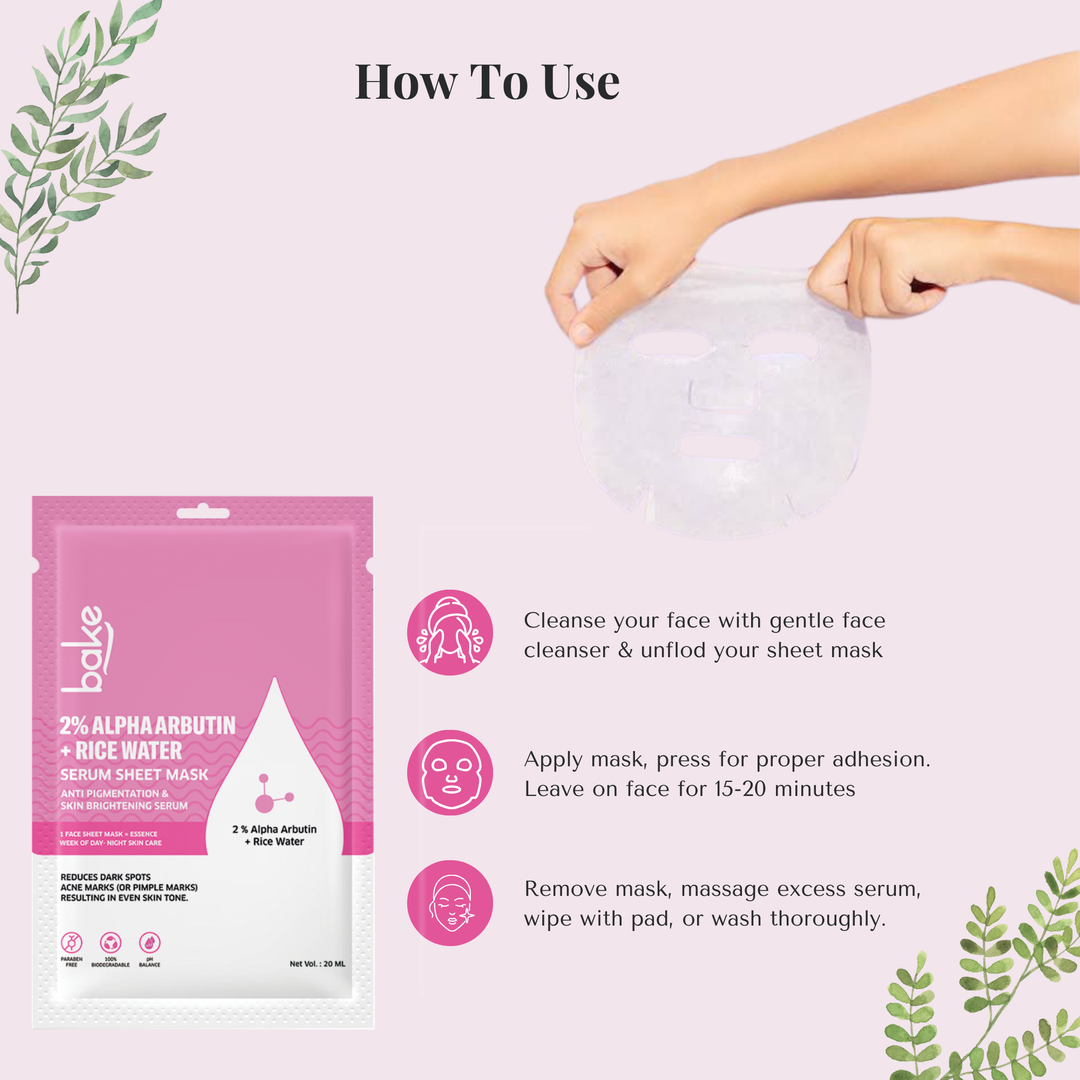 2% Alpha Arbutin + Rice Water Serum Sheet Mask