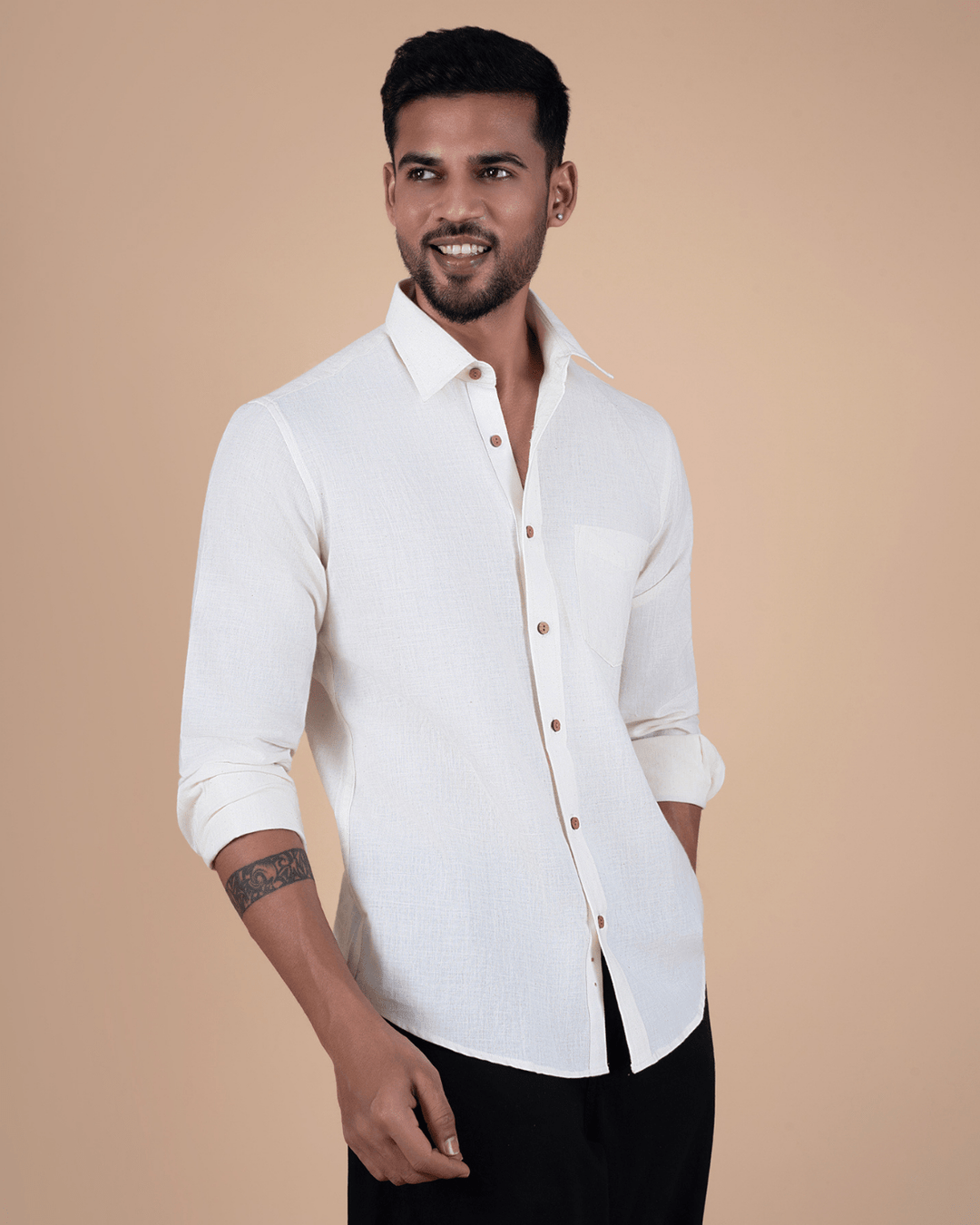 Natural Raw Full Sleeve Shirt image